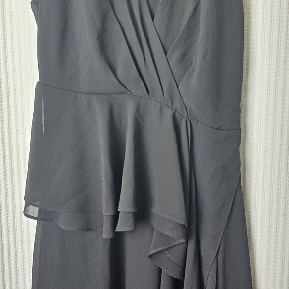 BEBE Black Tiered Dress Size 00 Halter Neck Chiffon Lined Cocktails Dinner Party - Picture 12 of 14